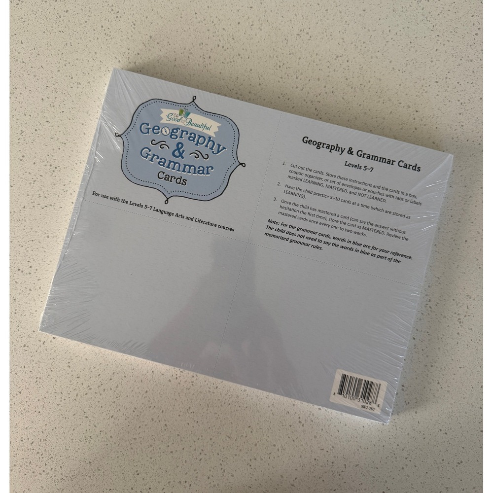 The Good and the Beautiful Geography & Grammar Cards Levels 5-7 Homeschool